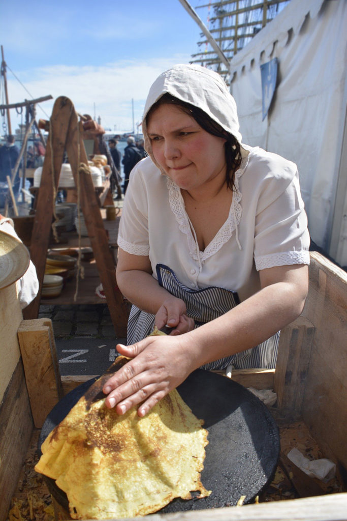 A traditional crepe maker in Brittany